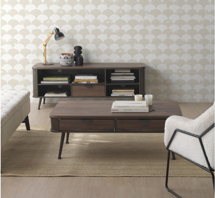 Mueble TV y Mesa Centro Industrial Serie Abrami