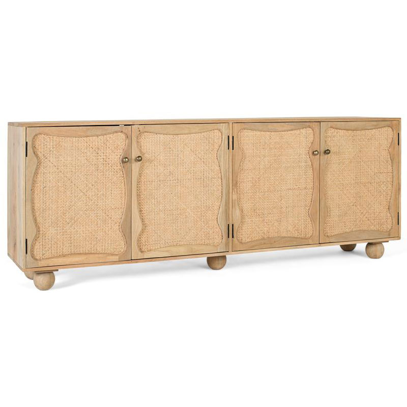 Aparador salon diseño actual madera rattan