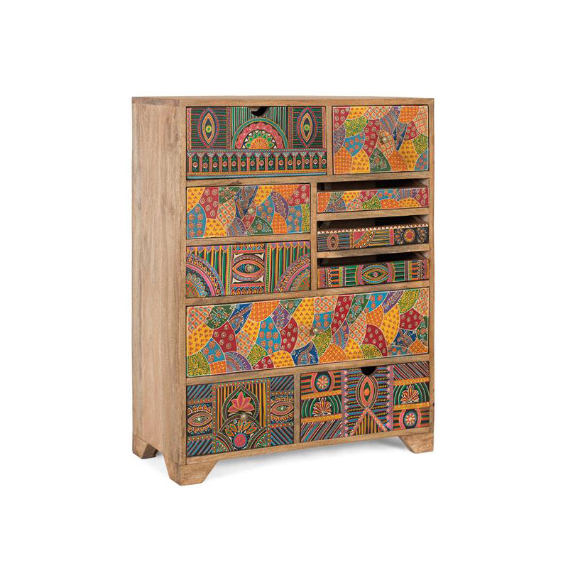 Cajonera alta diseño etnico oriental colores