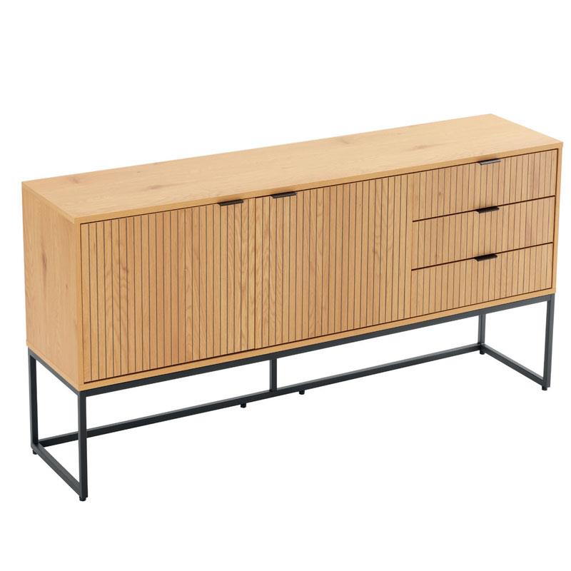 Buffet 2 Puertas y 3 Cajones Madera Natural Serie Anube