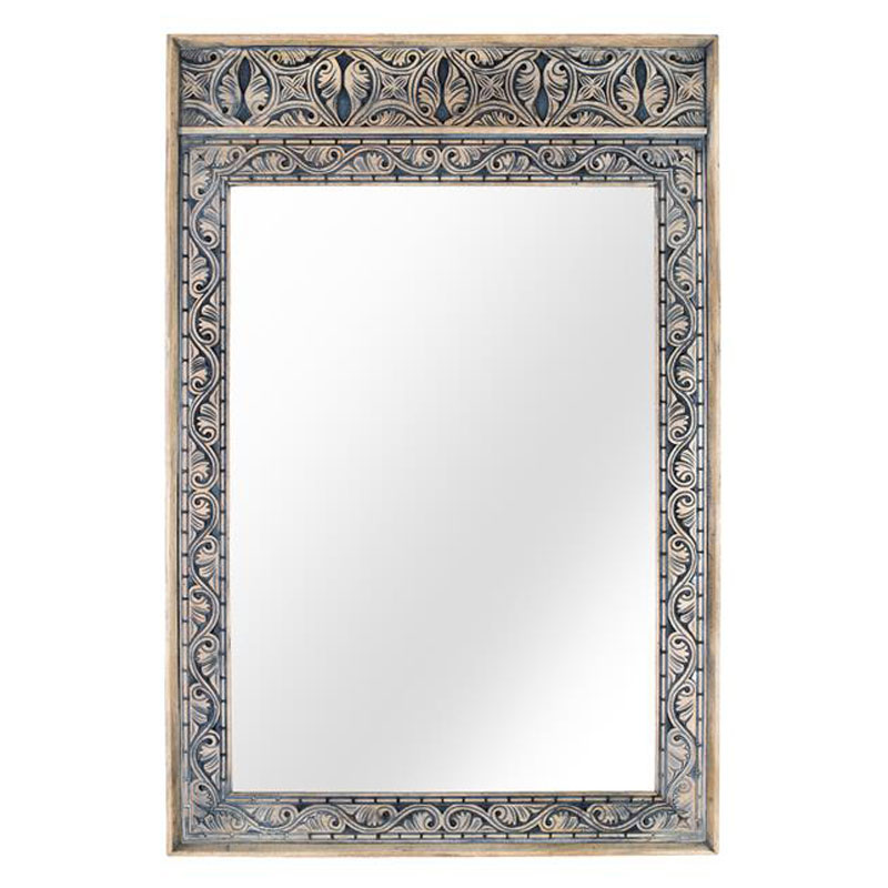 Espejo diseño etnico pintado en azules