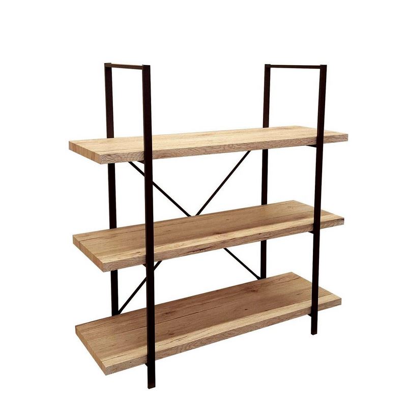 Estanteria industrial madera forja 3 baldas