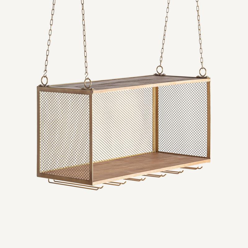 Mueble bar colgante metal dorado actual