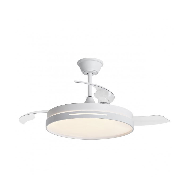 Ventilador de techo blanco moderno con luz led