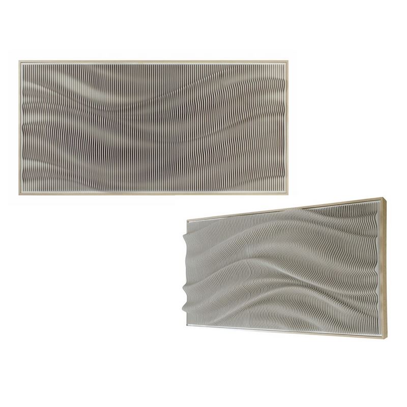 Cabecero Matrimonio Madera Formato Ondas con Relieve