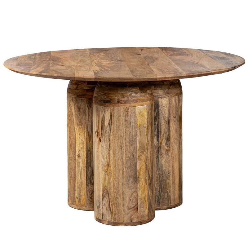 Mesa Comedor Redonda 120 Rústica Madera Mango