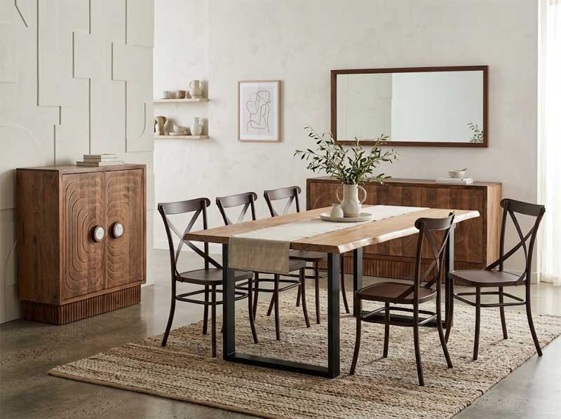 Salón Comedor Actual Madera y Acero