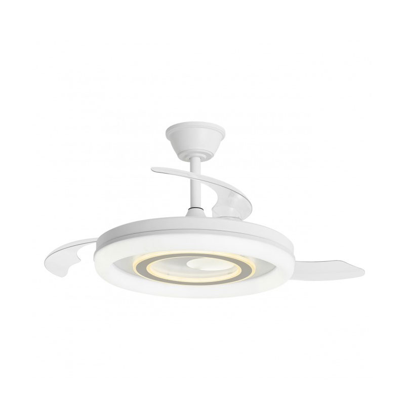 Ventilador Techo Blanco Plata con Aspas Retractiles Bribon