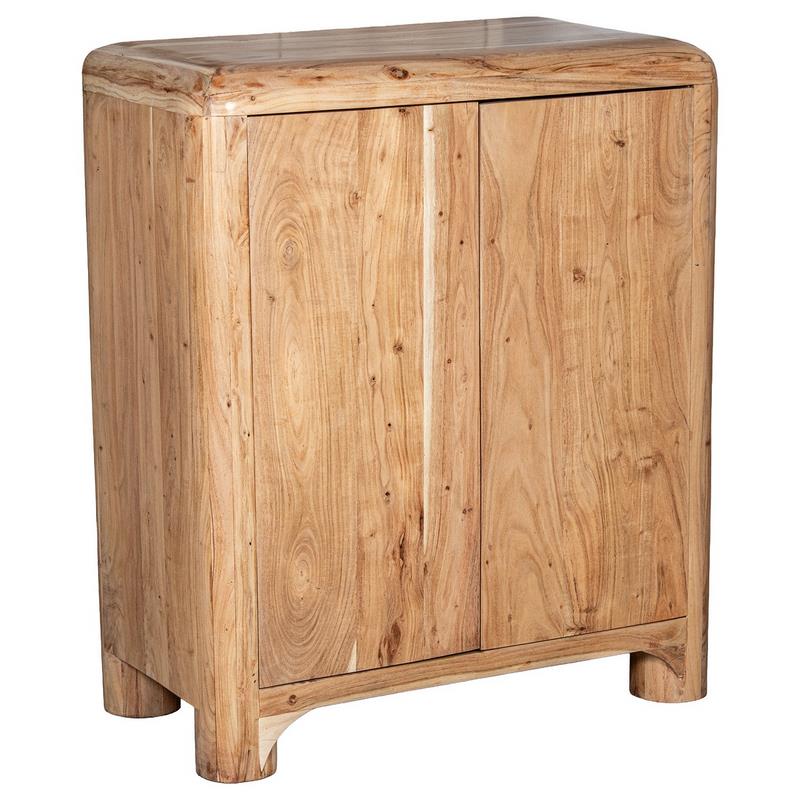 Aparador Recibidor Madera Acacia Natural 2 Puertas