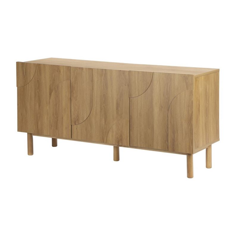 Aparador Salón 3 Puertas Estilo Actual Roble Laminado Ajober