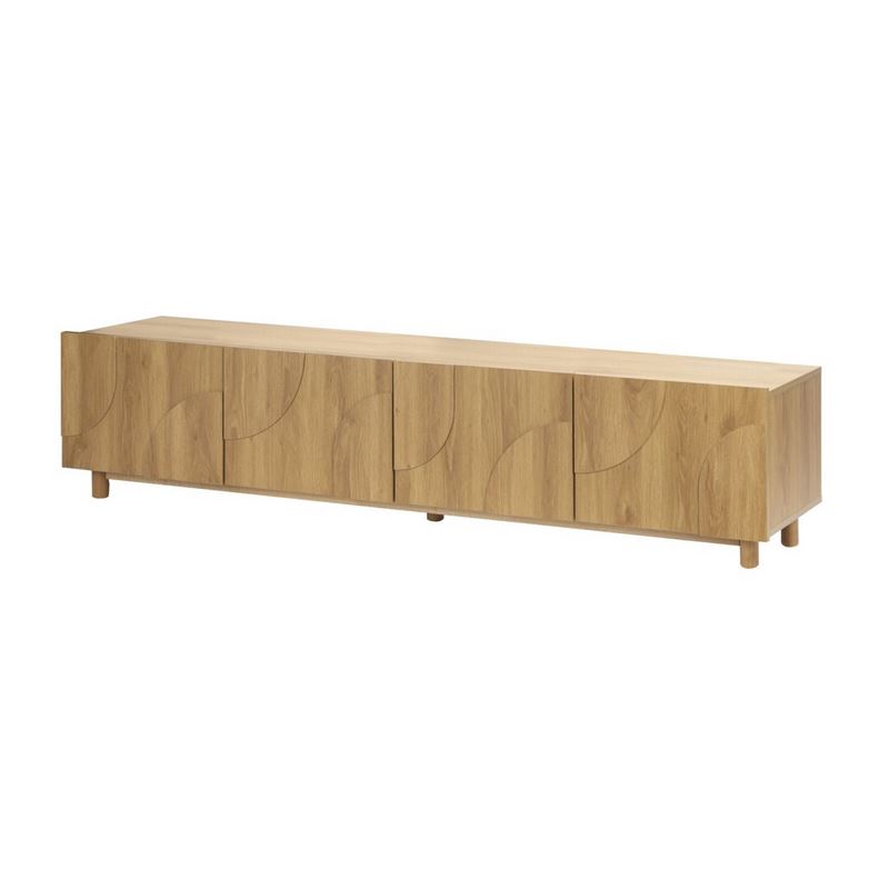 Mueble Televisión Bajo 4 Puertas Actual Roble Serie Ajober