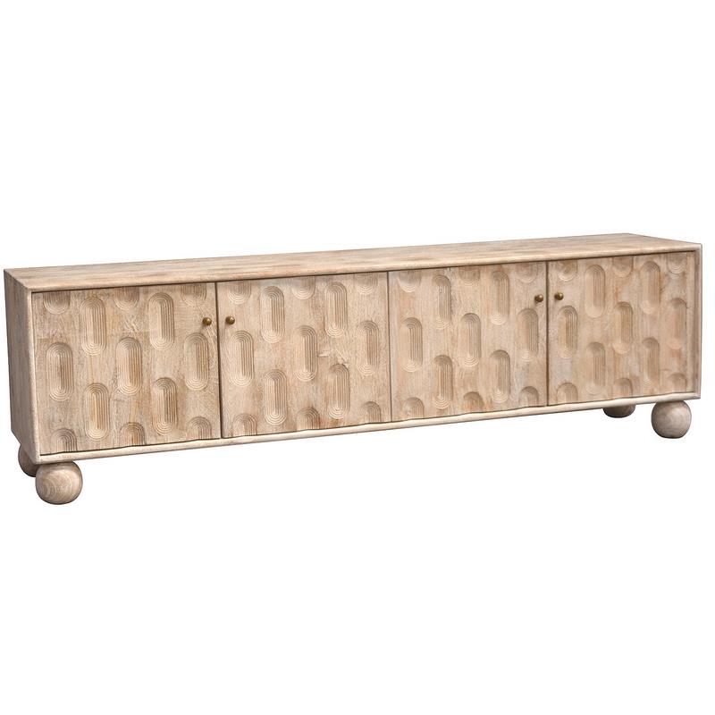 Mueble bajo TV ta puertas talladas diseño actual