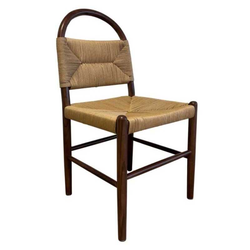 Silla Comedor Madera Cuerda Fresno Nogal - Serie Alosta