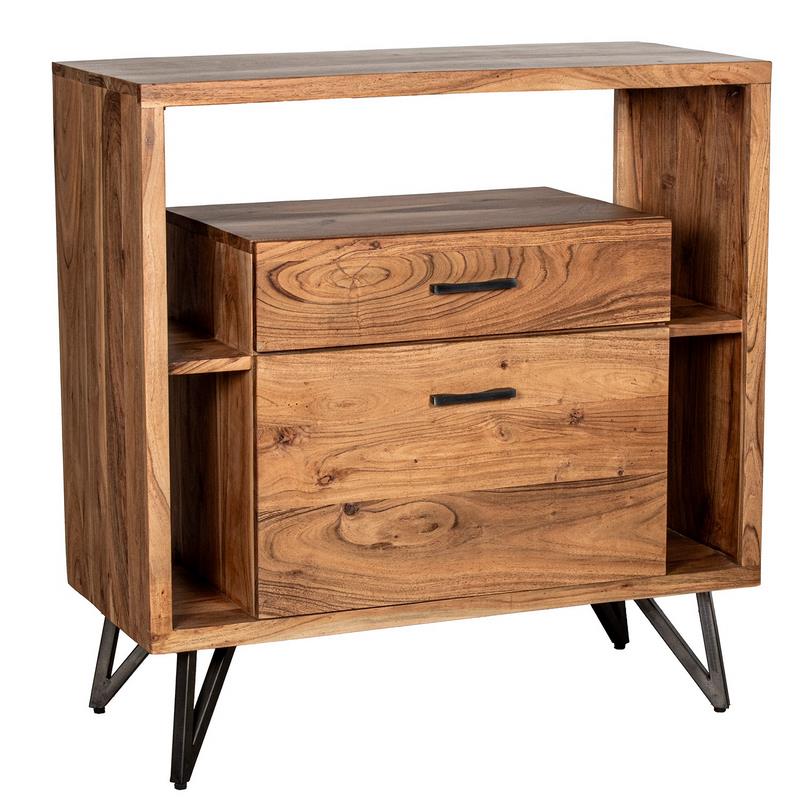 Consola diseño industrial madera metal