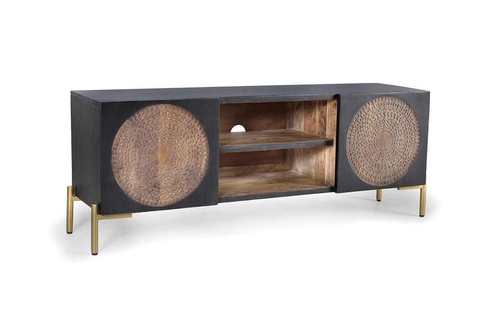 Mueble TV 2 Puertas Talladas Estilo Oriental Serie Aizola