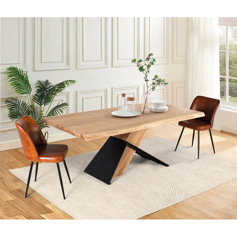 Mesa Industrial y Sillas de Piel Serie Nandita