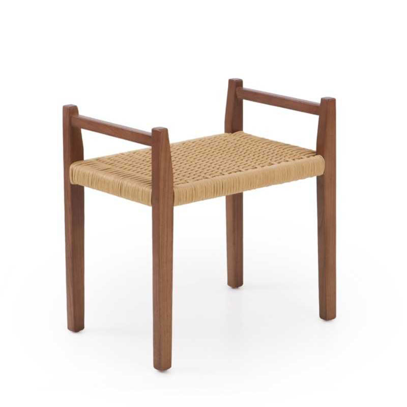 Banqueta Madera Fresno Nogal Asiento Cuerda
