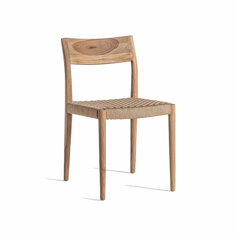 2 Silla Comedor Contemporanea Caen Madera Teca Backlyn