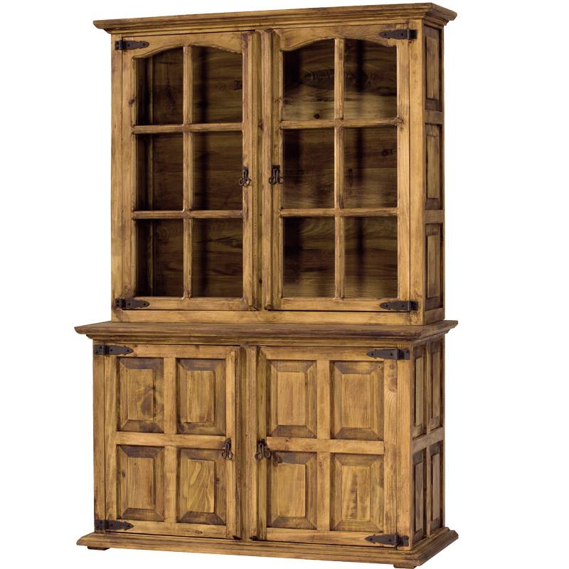 Alacena Rustica 4 Puertas Madera Maciza Pino Envejecido