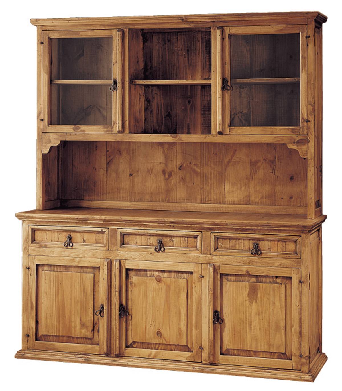 Alacena Salon Rustica 5 Puertas 3 Cajones 1 Hueco Pino