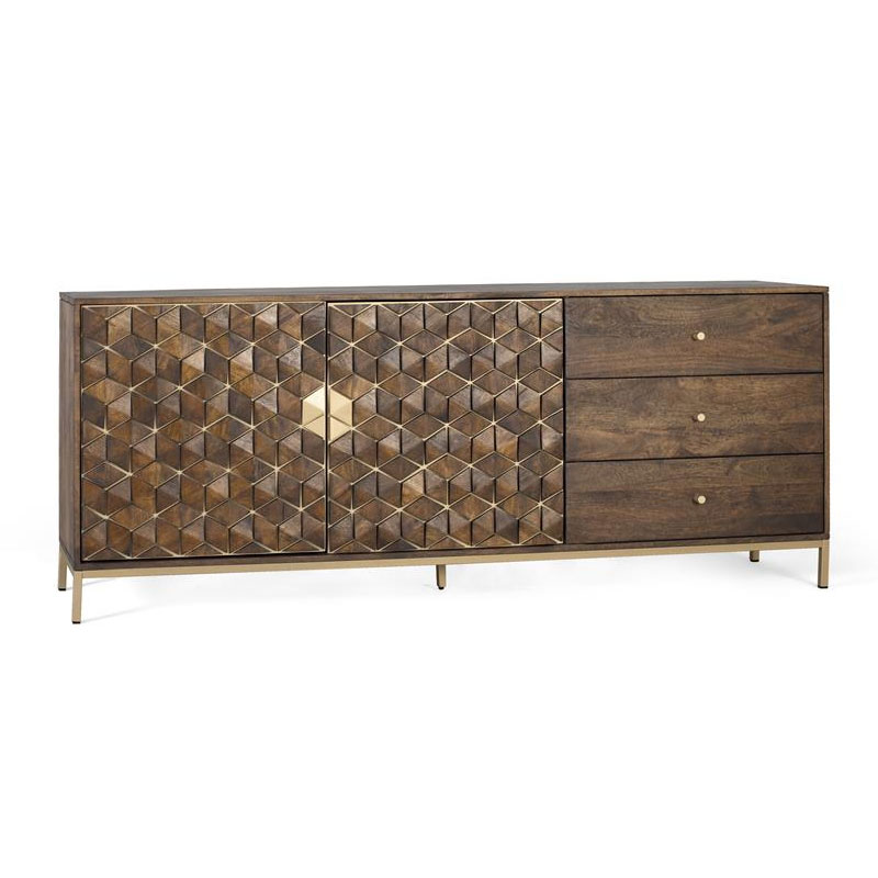 Aparador 2 Puertas 3 Cajones Rustico Actual Serie Ariast