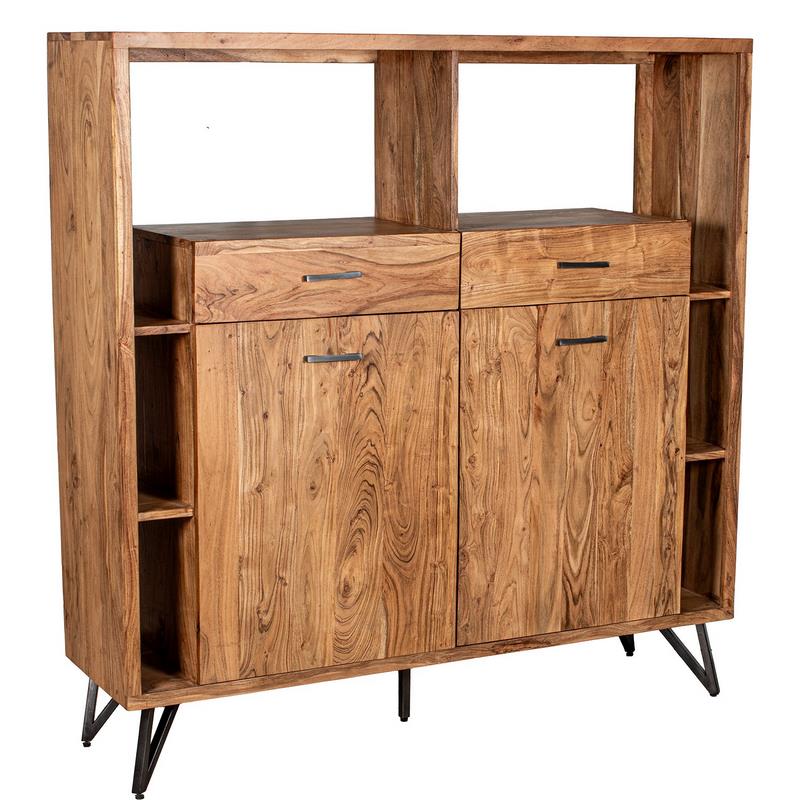 Aparador Alto Industrial 2 Cajones 2 Puertas Serie Althaus