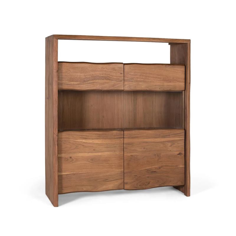 Aparador Alto Madera Acacia 4 Puertas - Serie Aratany Aparador Alto Madera Acacia 4 Puertas - Serie Aratany