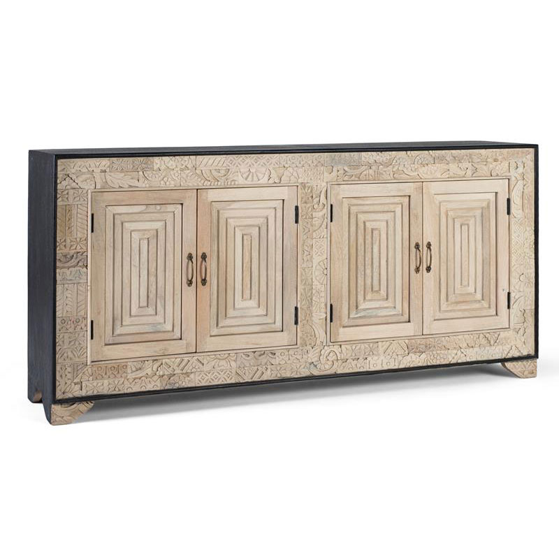 Aparador Blanco 4 Puertas Talladas Decoradas Mango Macizo Airoly