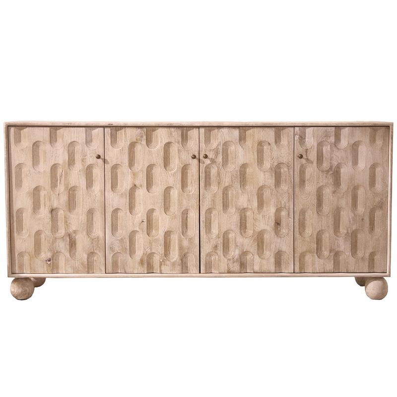 Aparador Buffet 4 Puertas Blanco Decape Serie Alting