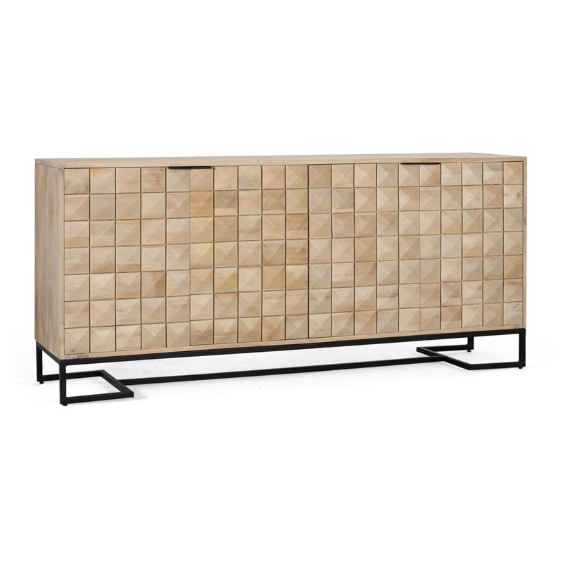 Aparador Grande 4 Puertas Madera y Base Metalica Anuarte