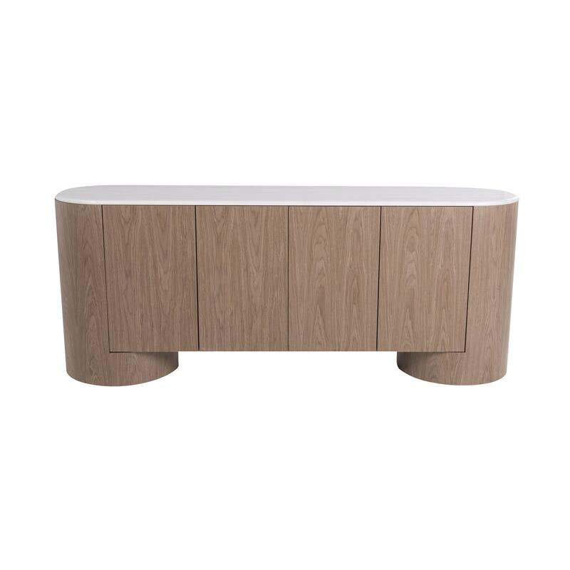 Aparador Moderno 4 Puertas Madera Marmol Serie Ligna