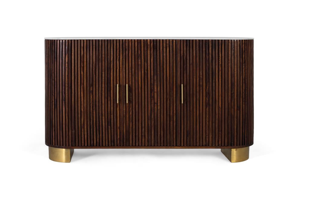 Aparador Nogal Diseño Moderno 3 Puertas Serie Arpass