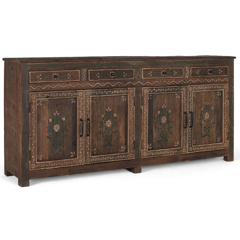 Aparador Oriental Rustico 4 Puertas 4 Cajones - Serie Agarden Aparador Oriental Rustico 4 Puertas 4 Cajones - Serie Agarden