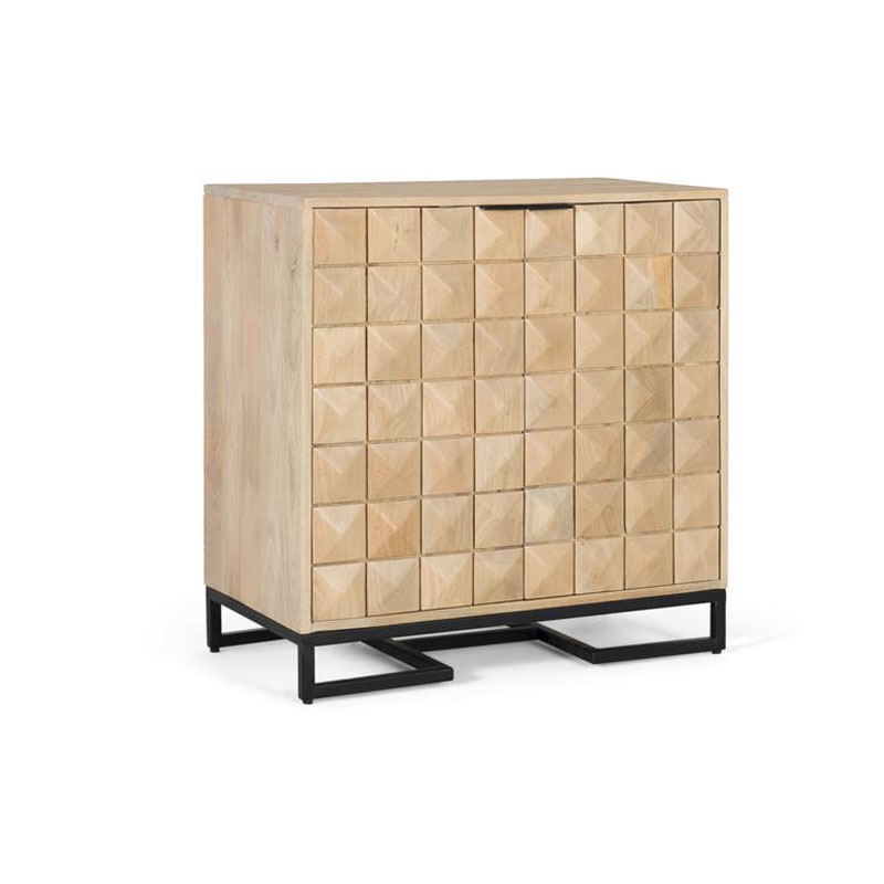 Aparador Recibidor 2 Puertas Madera y Base Metalica Anuarte