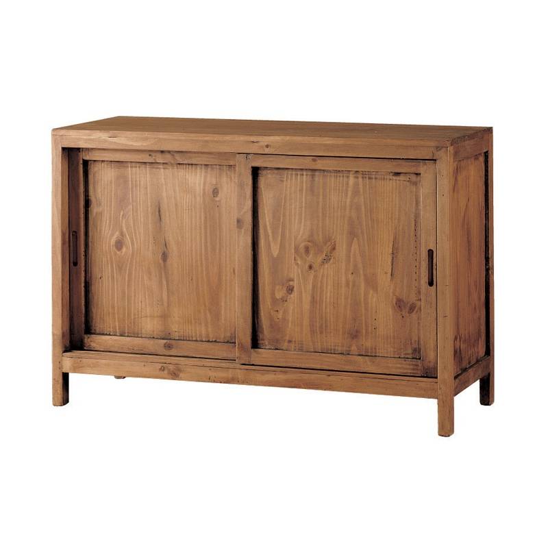 Aparador Rustico 2 Puertas Correderas Madera Maciza Pino