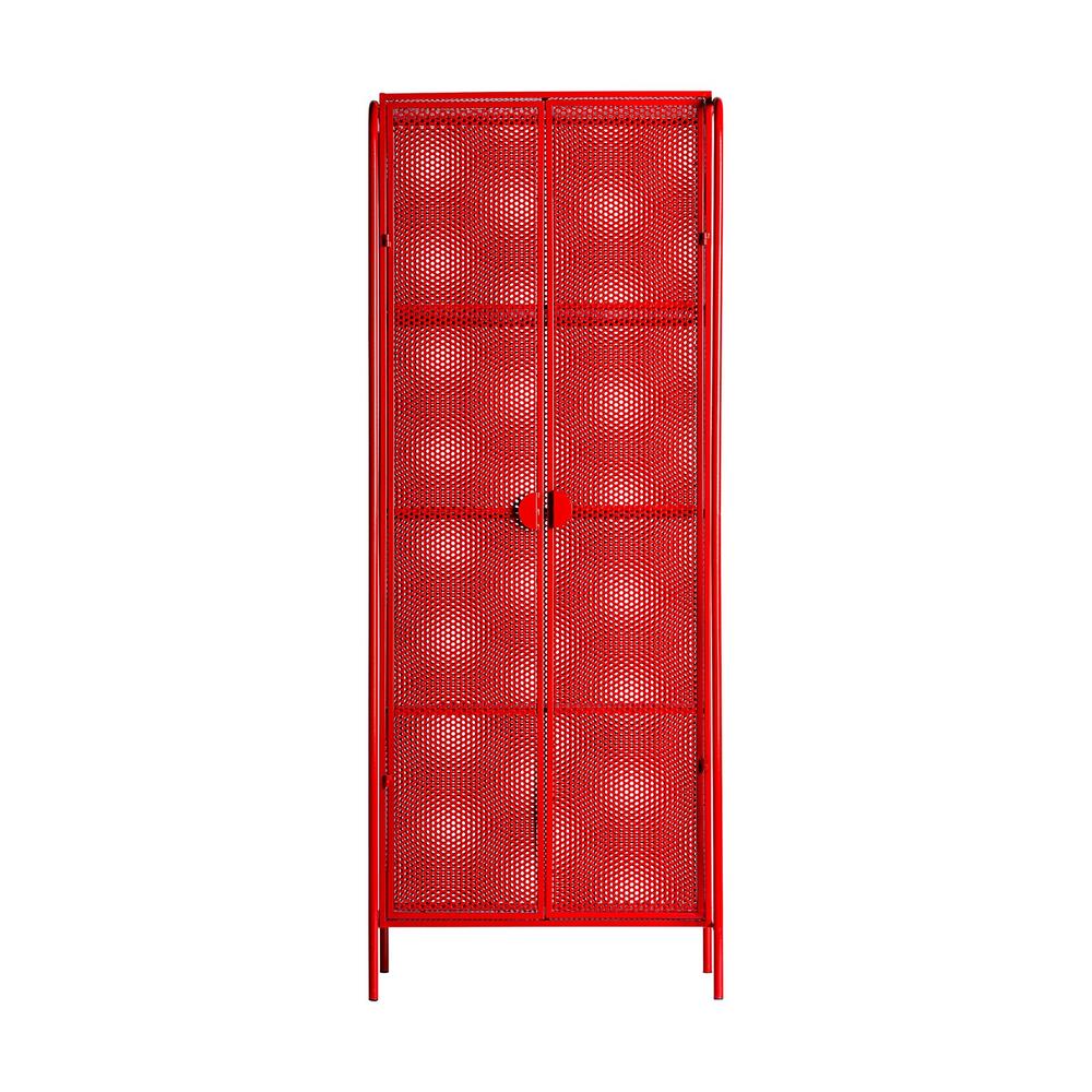 Armario 2 Puertas Metalico Rojo Estilo Industrial Serie Arvert