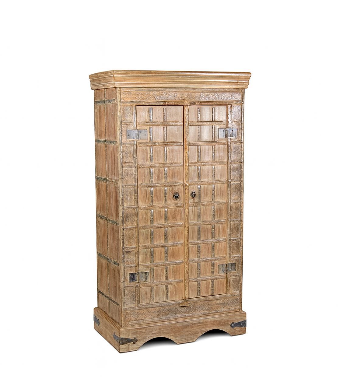 Armario Bajo Oriental 2 Puertas Decoradas Acacia Serie Altheer
