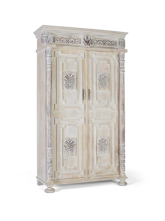 Armario Boda Tallado Oriental Blanco Decape 2 Puertas Aorien