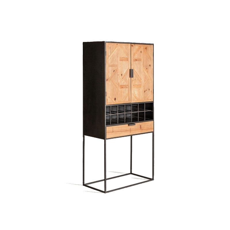 Armario Botellero 2 Puertas 1 Cajon Madera y Acero Longford