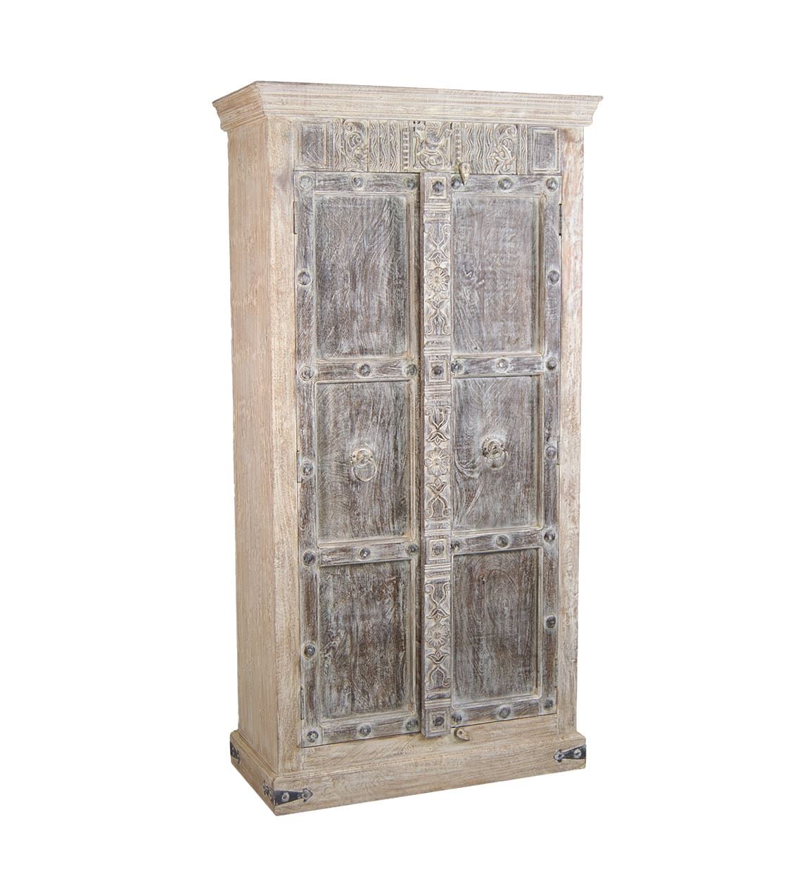 Armario Chino 2 Puertas Decoradas Madera Mango Serie Altheer