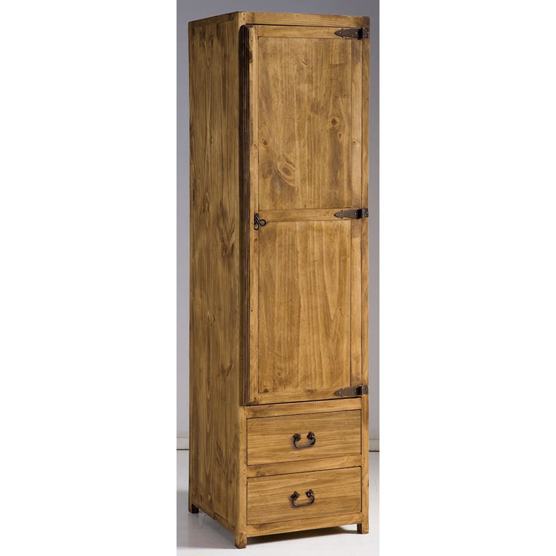Armario Dormitorio Rustico 1 Puerta 2 Cajones