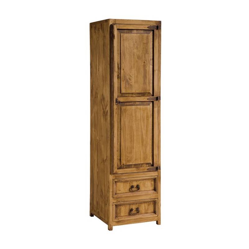 Armario Dormitorio Rustico 1 Puerta 2 Cajones Altillo
