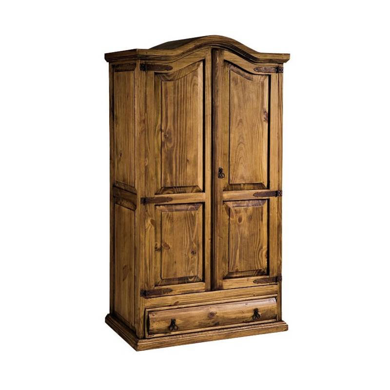 Armario Dormitorio Rustico 2 Puertas 1 Cajon Serie Troncos