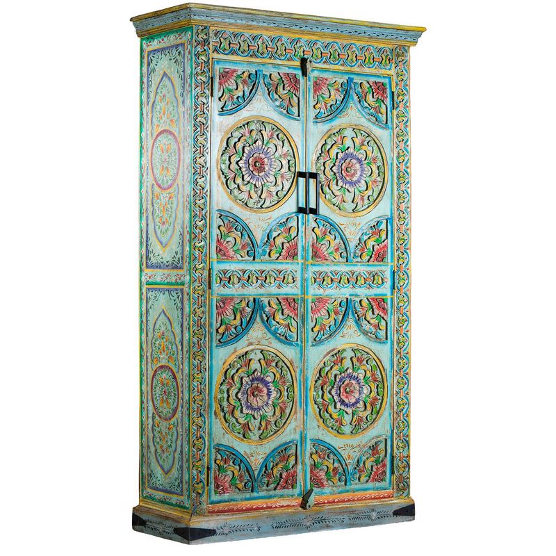Armario Oriental Madera Mango Policromado Serie Ambros Armario Oriental Madera Mango Policromado Serie Ambros