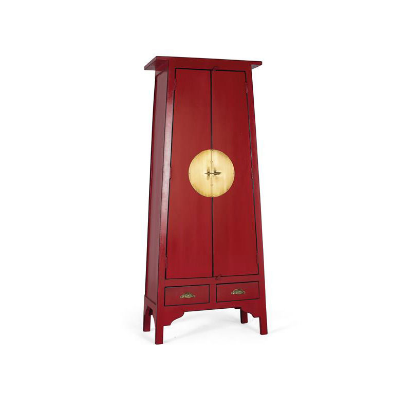 Armario Oriental Rojo 2 Puertas 2 Cajones Serie Aorien
