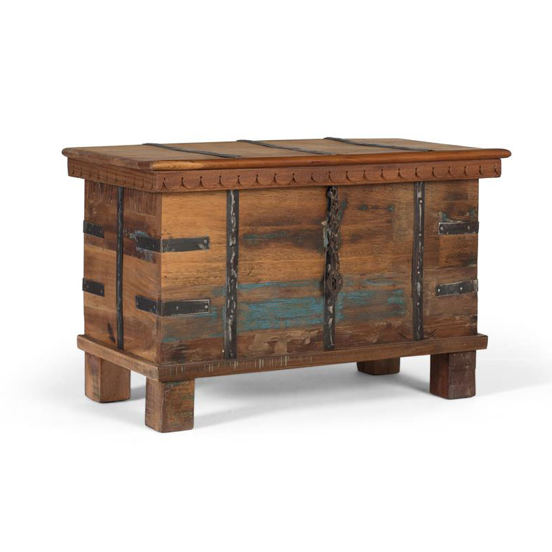 Baul Decorativo Madera Maciza Reciclada Colores Acley