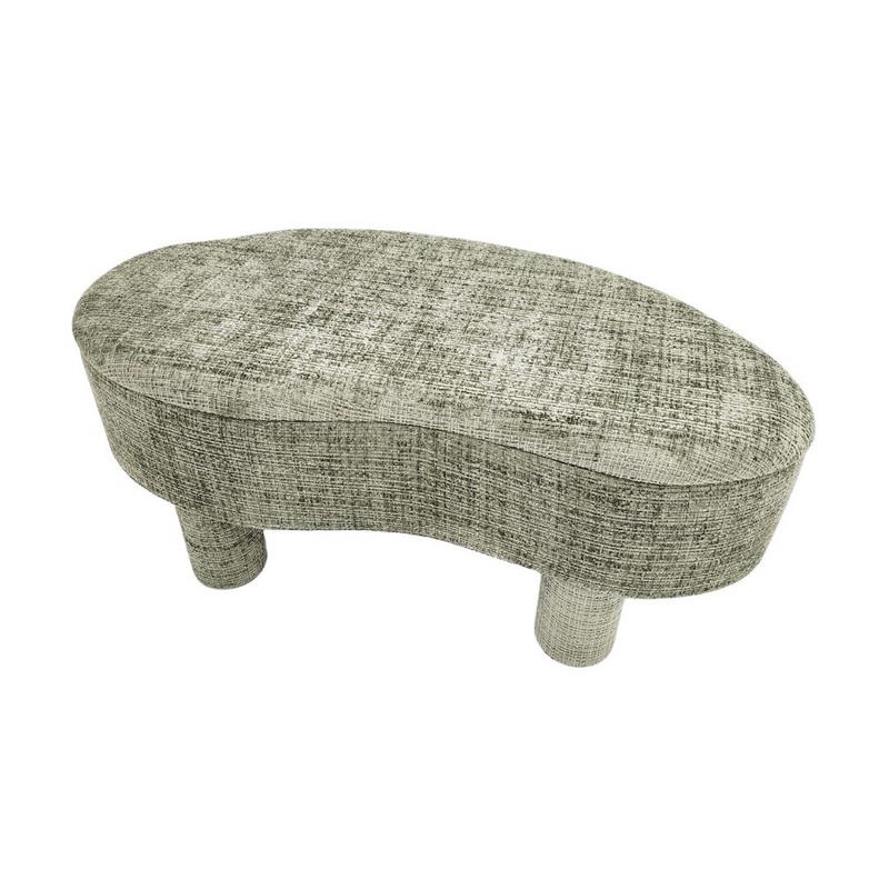 Baul Descalzadora Oval Moderno Tapizada Tela Verde - Agall Baul Descalzadora Oval Moderno Tapizada Tela Verde - Agall