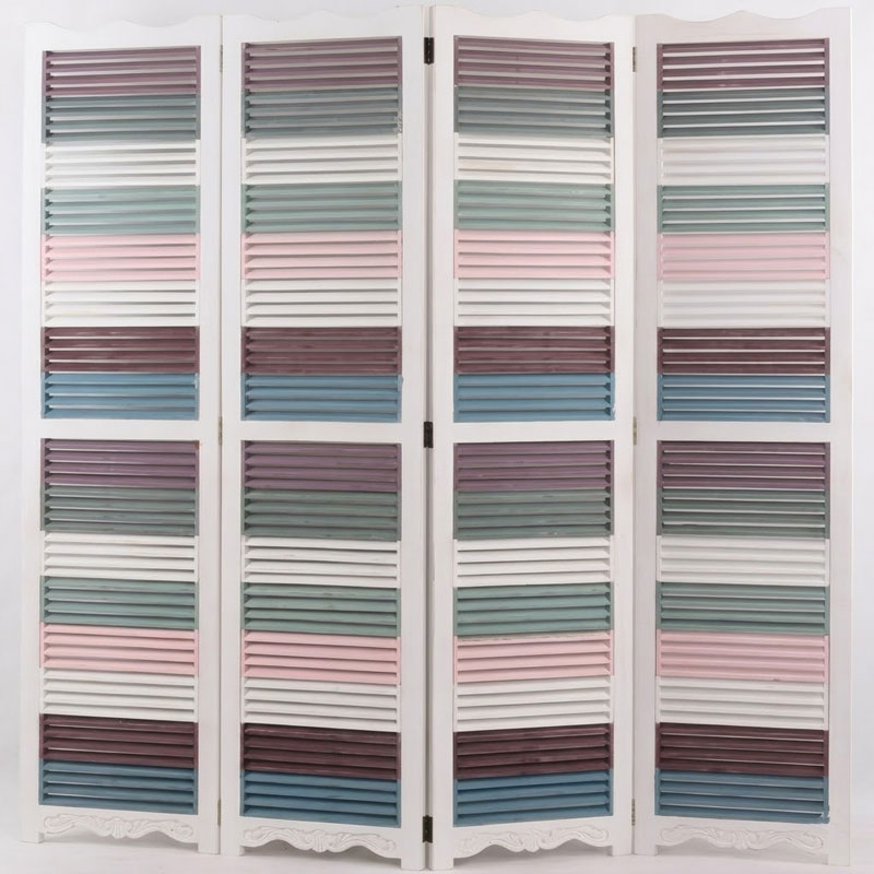 Biombo Paraban 4 Hojas Multicolor - Serie Alguea