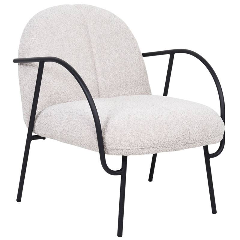 Butaca Salon Moderna Tapizada Beige y Metal - Serie Adalit Butaca Salon Moderna Tapizada Beige y Metal - Serie Adalit