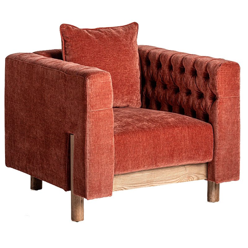 Butaca Sillon Estilo Contemporaneo Tapizado Burdeos Carlton